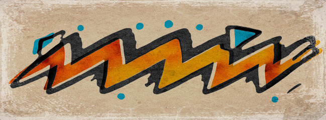Orange Abstract Scribble Lettering on Retro Paper