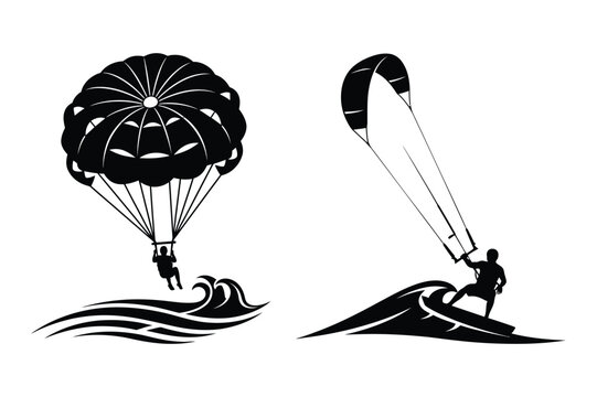 Parasailing and Kitesurfing on Waves