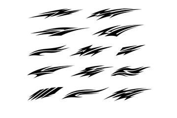 Vector set of black tribal racing decals and sports car graphics © mazeda