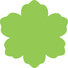 Fototapeta premium Bright six petal flower in apple green has a flat design for spring or summer