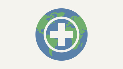 Obraz premium Global Health Initiative Logo Representing Medical Care and Worldwide Unity