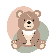 Obraz premium Brown Teddy Bear Sitting on Colored Circles