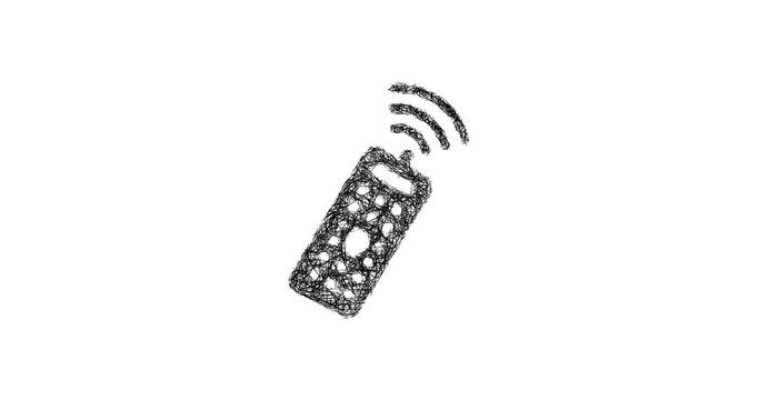 Sketch remote control icon animation - smooth progressive reveal