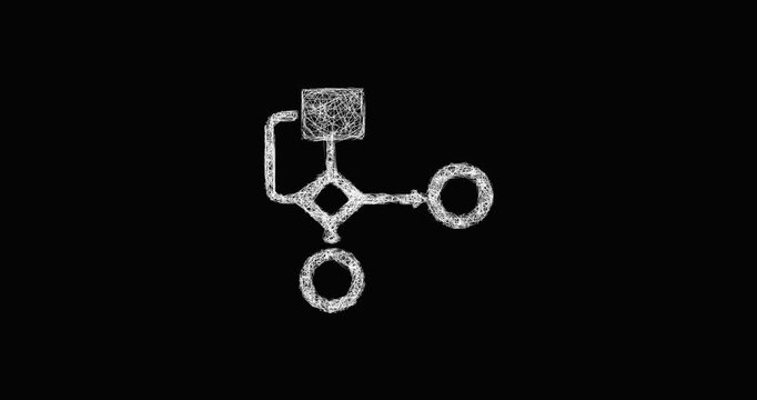 Sketch algorithm icon animation - smooth progressive reveal