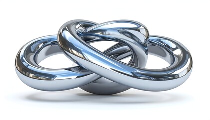 Fototapeta premium Intertwined Metal Rings - A Symbol of Connection and Strength.