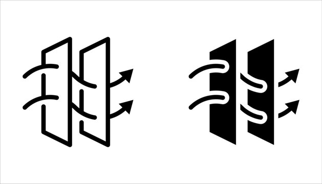 air filtration vector icons set. Purification vector signs on white background