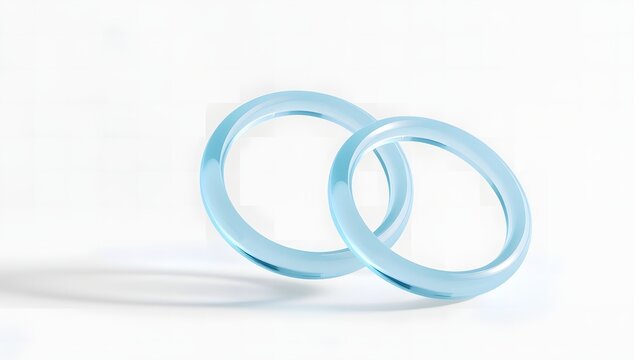 floating ring shapes pastel blue abstract background modern design