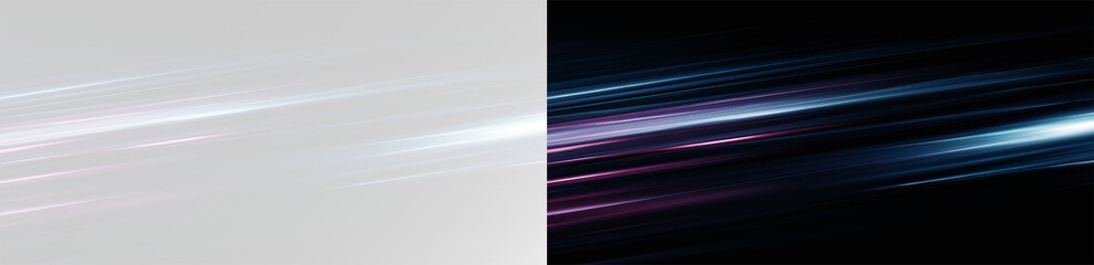 Fast motion blur background, abstract pink and blue speed trails isolated on white. Overlay lines effect high speed motion png © Alehandro