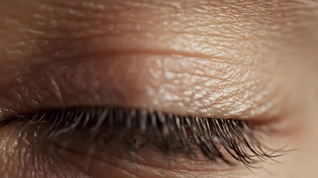 Extreme close-up view of a detailed brown human eye