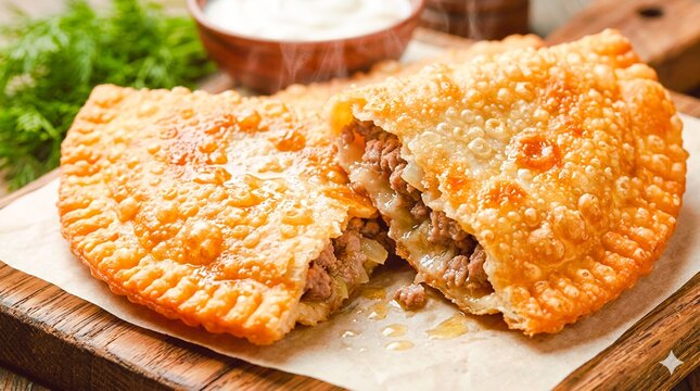 Cheburek with meat