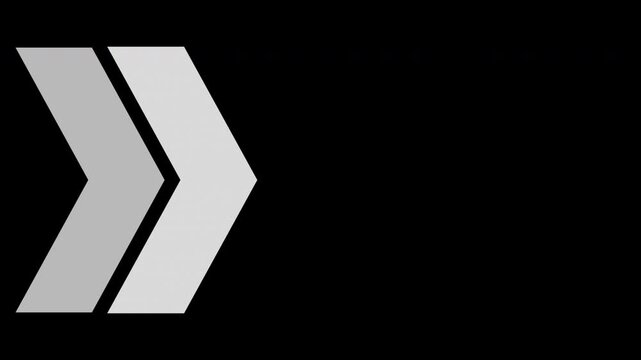 Left To Right Arrow Full Screen Directional Loop Animation White Isolated On Black Background