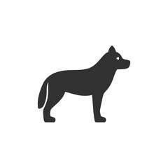 Dog icon. Domestic pet animal. Monochrome black and white symbol