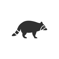 Obraz premium Raccoon icon. Wild mammal animal. Monochrome black and white symbol