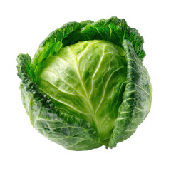 Fototapeta premium Fresh green cabbage isolated on transparent background