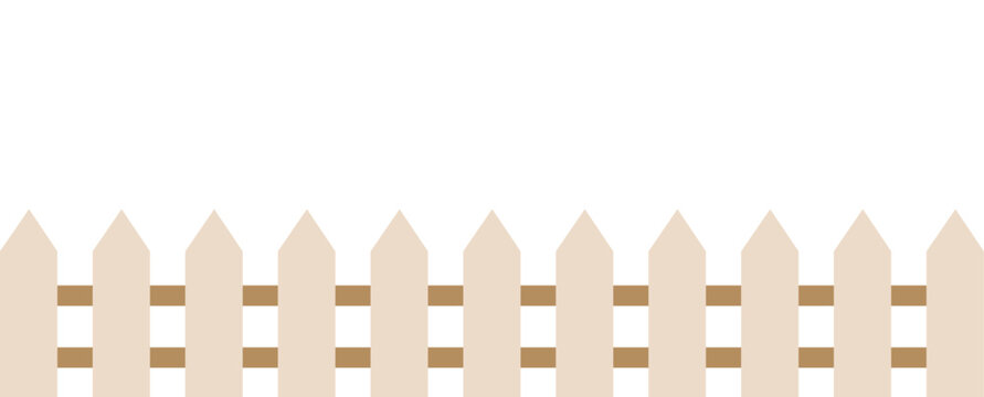 Wooden fence design element illustration banner.