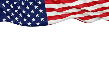 Fototapeta premium American flag waving isolated on transparent background