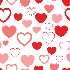 Romantic Heart Pattern in Various Sizes and Shades for Love and Celebration Themes