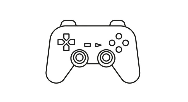 Video Game Controller Icon, Modern Gaming Input Device, Vector Graphic