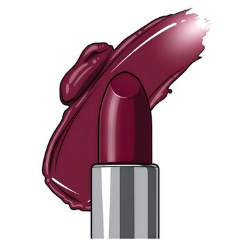 Red Lipstick with Swatch on White.