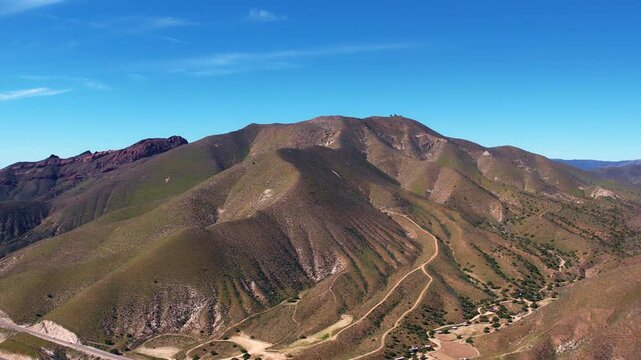 drone footage of mountainous region of soledad canyon in acton, california
