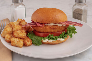 chicken blt sandwich  with tater tots