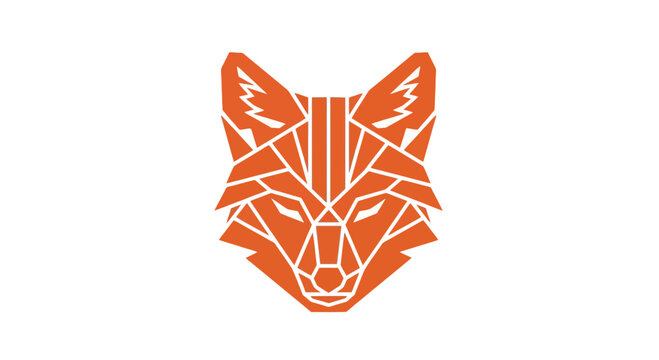 geometric fox head orange