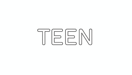 Obraz premium Teen Word Text Typography Outline, Youth Generation Concept