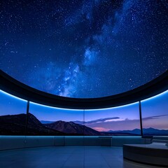 Fototapeta premium Spectacular Night Sky View from Modern Architectural Structure.