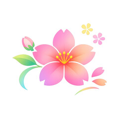 Naklejka premium PNG Vibrant floral gradient illustration