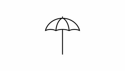 Obraz premium Simple Line Drawing of an Open Umbrella on White Background