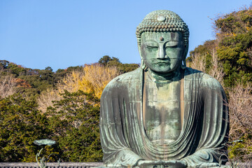 Great Buddha of Kamakura, Japan. The bronzed Great Buddha of Kamakura or Kamakura Daibutsu