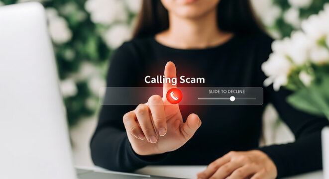 Fraudulent activity detected A user is about to end a suspicious call that has been flagged as a scam