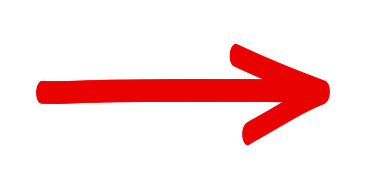 Hand drawn red right arrow
