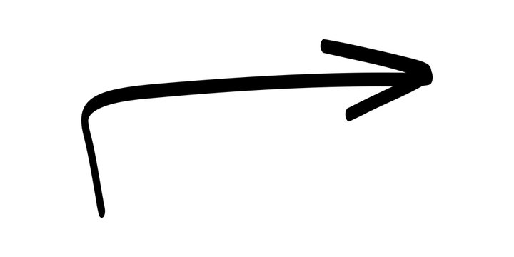 Hand drawn black arrow. arrow marker.