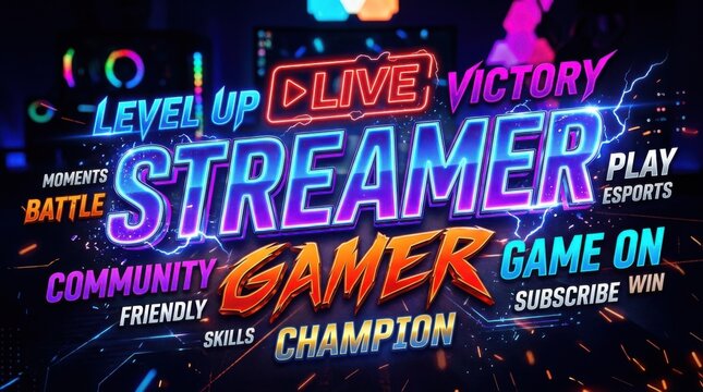 Streamer Gamer Community Friendly Champion Victory.
