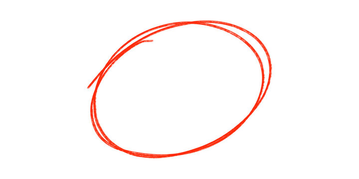red hand drawn circle scribble