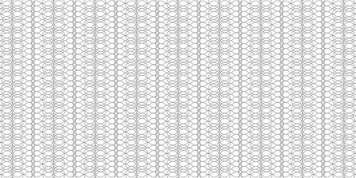 Repeating minimal geometric pattern of overlapping circles.