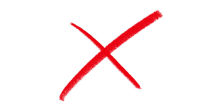 red hand drawn X mark