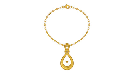 Fototapeta premium Minimalist gold necklace flat vector outline style