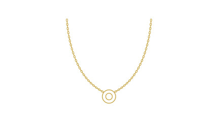 Fototapeta premium Minimalist gold necklace flat vector outline style