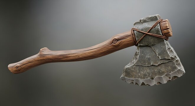 Prehistoric Stone Axe Ancient Hunting Tool for Survival