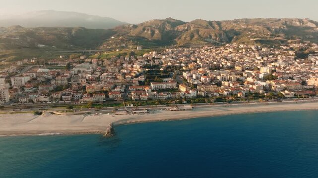 Roccella Ionica, a tourist town in Calabria in summer with beaches and clean sea