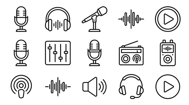 Audio and Music Icons Collection Set.