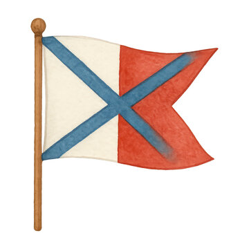 PNG Vintage nautical signal flag illustration.