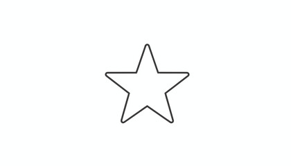 Obraz premium Simple Outline Star Icon on White Background