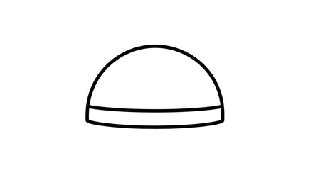 Fototapeta premium Simple Line Drawing of a Beanie Hat, Minimalist Icon, Vector Graphic