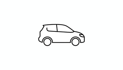 Fototapeta premium Simple Line Art Icon of a Modern Hatchback Car, Minimalist Design