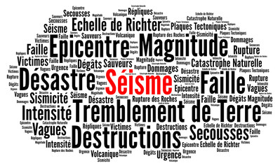 Obraz premium Séisme nuage de mots