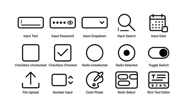 Essential user interface icons for web and app design