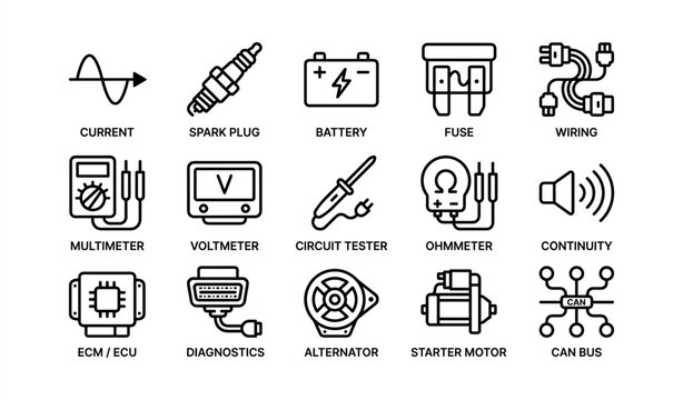 Automotive electrical system: common symbols and tools
